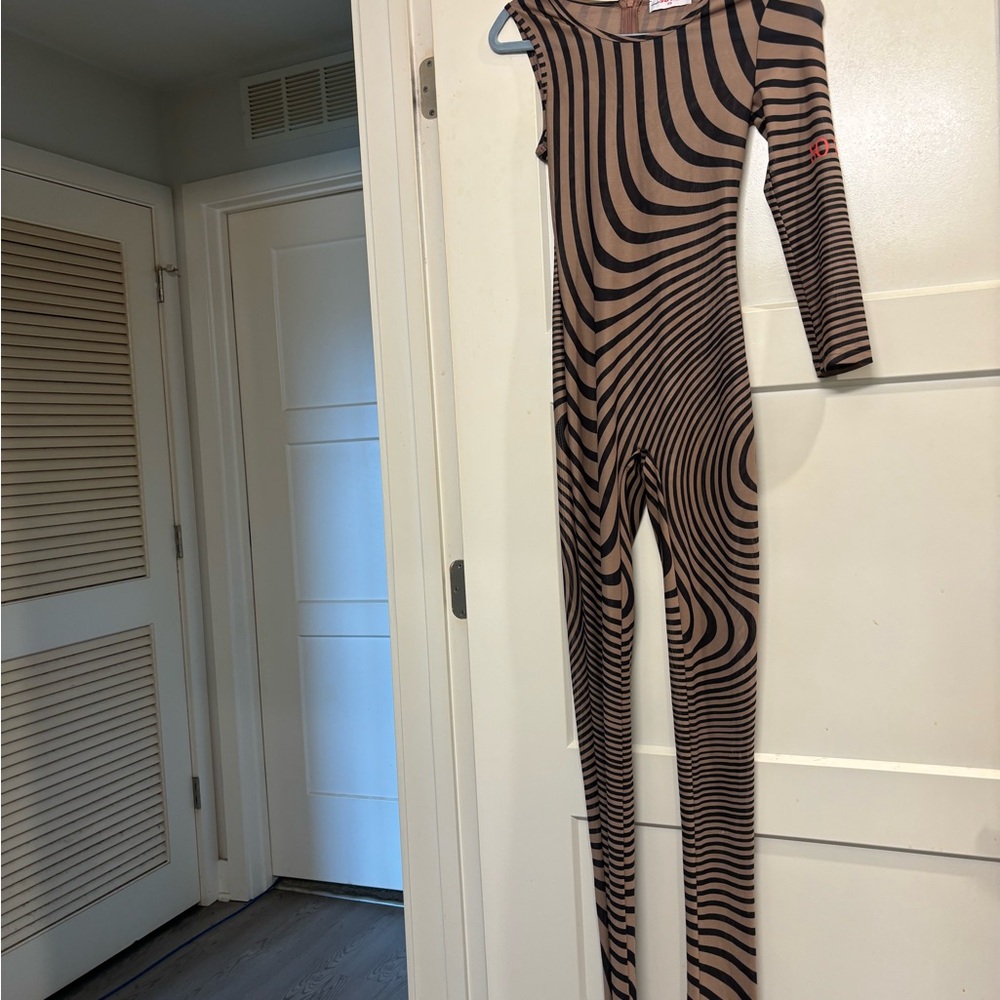 Striped Brown Jumpsuit
